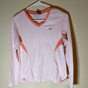 Nike Womens Dri-fit Long Sleeve V-neck Shirt Size Small